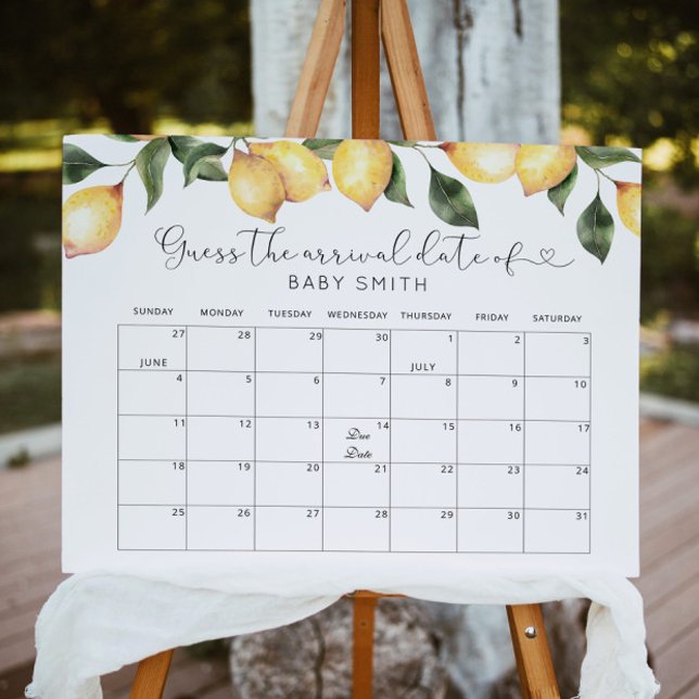 Lemon Guess the due Date calendar Poster (Creator Uploaded)