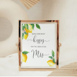 Lemon how many kisses bridal shower game poster<br><div class="desc">Watercolor lemonsl how many kisses bridal shower game sign. 
Matching items available.</div>