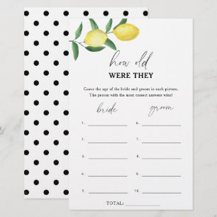 Lemon - How old were they bridal game