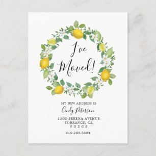 Lemon I Have Moved   Moving Announcement Postcard