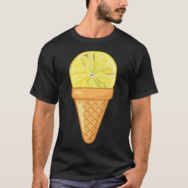 LEMON ICE CREAM - FUNNY FRUIT AND ICE CREAM COLLEC T-Shirt (Front)