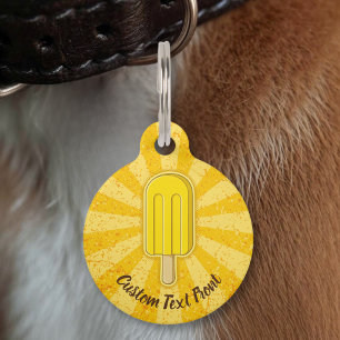 Lemon Ice Cream Stick Pet Tag