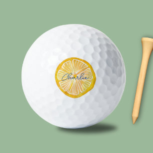 Lemon Illustrated Golf Balls