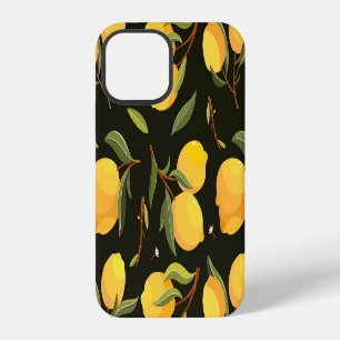 Lemon Illustration: Handpainted Seamless Pattern. iPhone 12 Case