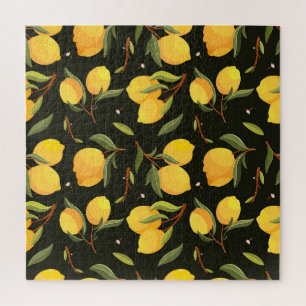 Lemon Illustration: Handpainted Seamless Pattern. Jigsaw Puzzle