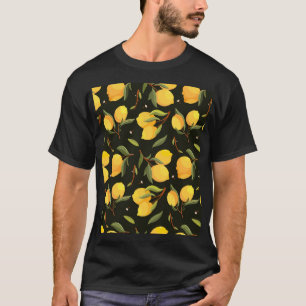 Lemon Illustration: Handpainted Seamless Pattern. T-Shirt