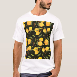 Lemon Illustration: Handpainted Seamless Pattern. T-Shirt