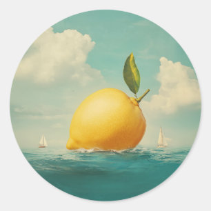Lemon Island in Dreamy Waters Classic Round Sticker
