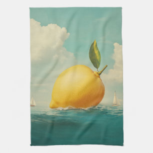 Lemon Island in Dreamy Waters Tea Towel