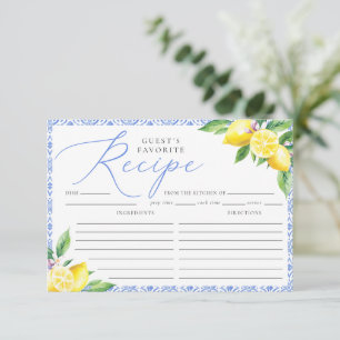 Lemon Italian Positano Guest’s Favorite Recipe Enclosure Card