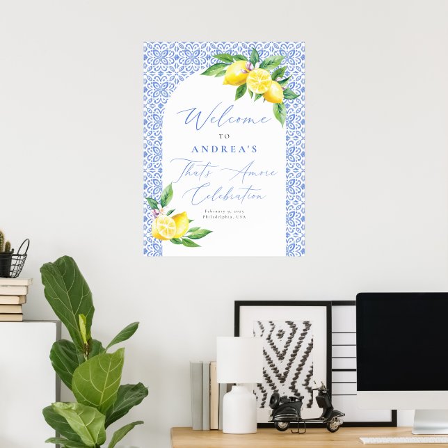 Lemon Italian Positano That's Amore Bridal Celeb Poster (Home Office)