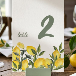 Lemon Italy Personalised Table Number Sign