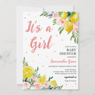 Lemon It's a Girl Baby Shower Invitation