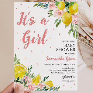 Lemon It's a Girl Baby Shower Invitation