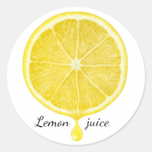 Lemon juice classic round sticker