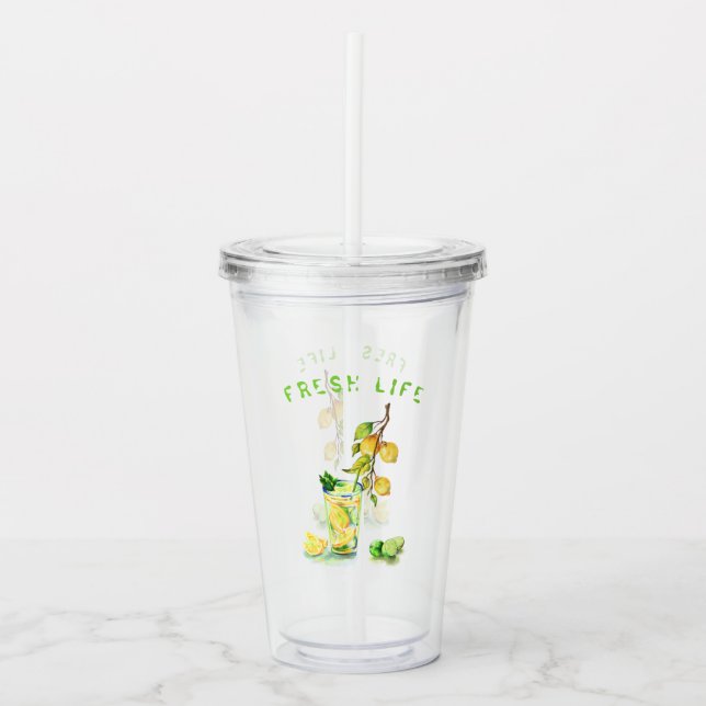 Lemon Juice Cool Drink Party Acrylic Tumbler (Front)