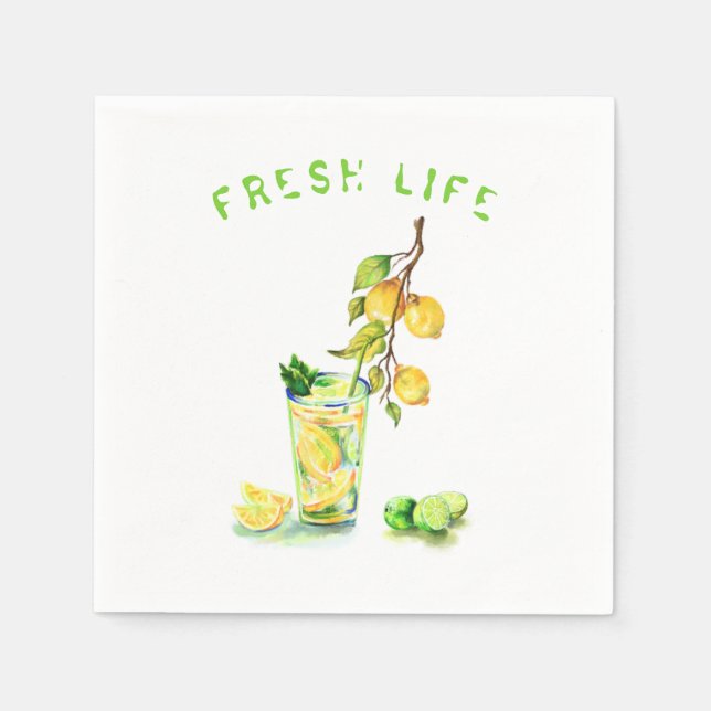Lemon Juice Drink Lemonade Summer Party Napkins (Front)