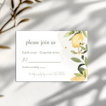 Lemon Kissed Wedding RSVP Card