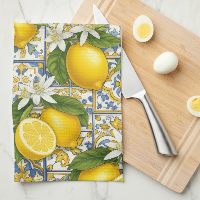 Lemon Kitchen Towel – Kitchen Towel in Kitchen (Quarter Fold)