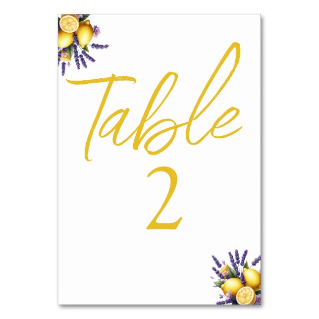 Lemon Lavender Table Card (Front)
