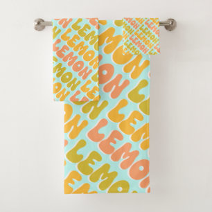 Lemon Lemon Lemon Retro  Bath Towel Set
