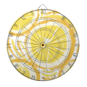 Lemon Lemonade Swirl Tie Dye Pattern Dartboard