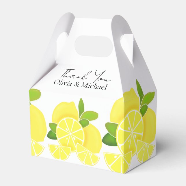 Lemon lemons lemon slices tropical yellow fruit  favour box (Front Side)