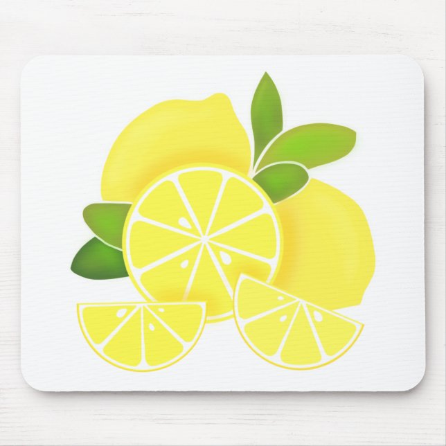 Lemon lemons lemon slices tropical yellow fruit  mouse mat (Front)