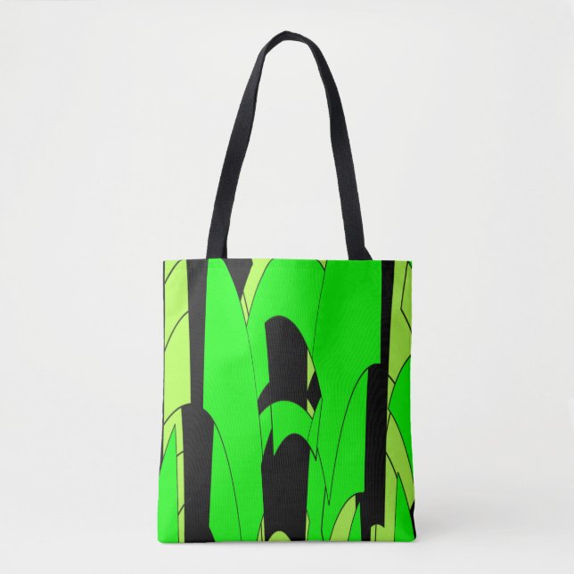 Lemon Lime Abstract Art Tote Bag (Front)