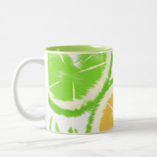 Lemon Lime Abstract Pop Tie Dye Two-Tone Coffee Mug