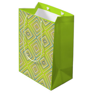 Lemon Lime Alternative Diamond Pattern Medium Gift Bag