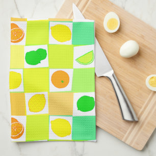 Lemon, Lime and Oranges Citrus Fruit Slices Tea Towel