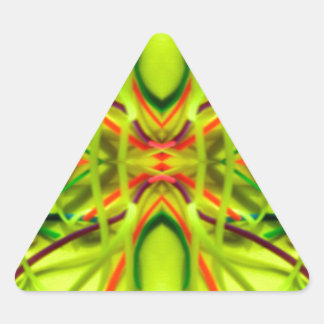 Lemon Lime Bending Lines By BethofArt Triangle Sticker