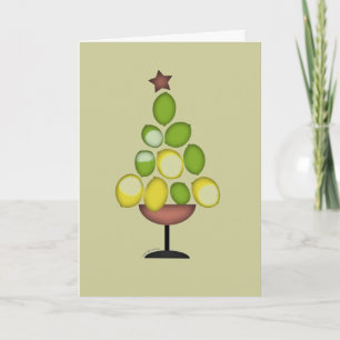 lemon lime Christmas tree with star/martini glass Holiday Card