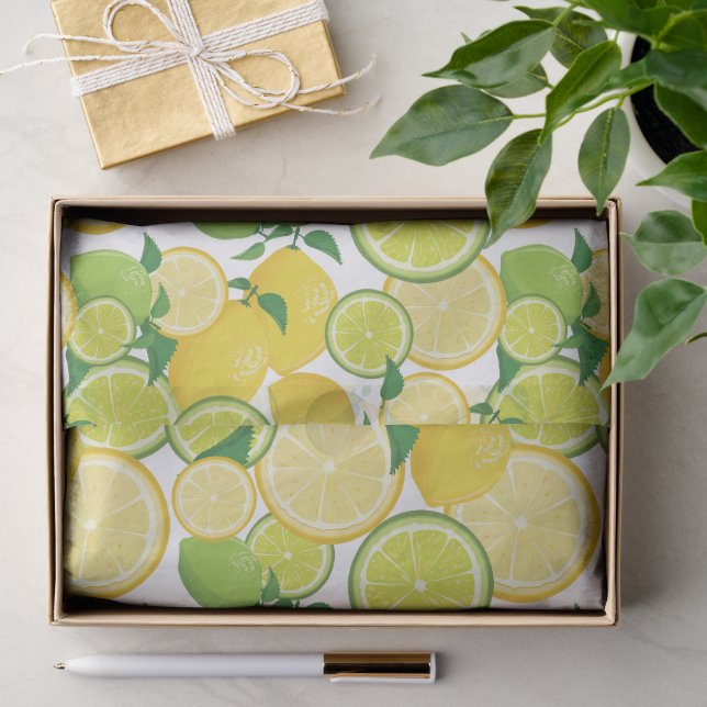  Lemon & Lime Citrus Fruit Pattern Tissue Paper (Gift)