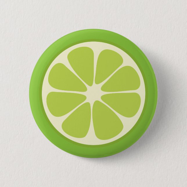 Lemon Lime Green Juicy Summer Citrus Fruit Slice 6 Cm Round Badge (Front)