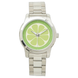 Lemon Lime Green Juicy Summer Citrus Fruit Slice Watch