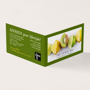 Lemon, Lime & Kiwi, Juice Bar, Detailed Business Card