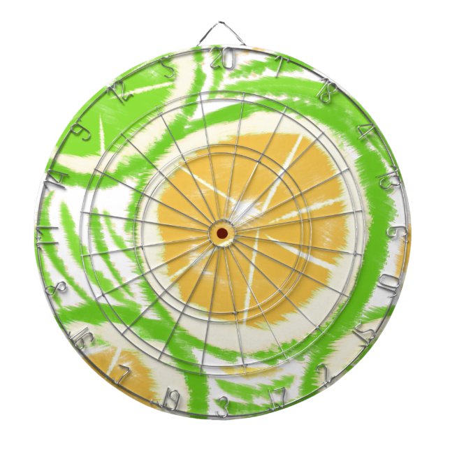 Lemon Lime Lemonade Swirl Tie Dye Dartboard (Front)