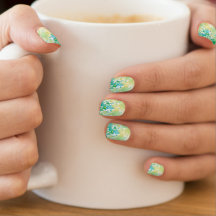 Lemon & lime mosaic nail art
