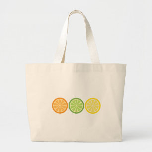 Lemon Lime Orange Large Tote Bag