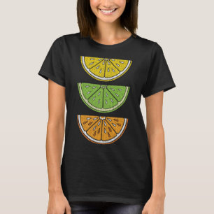 Lemon Lime Orange Slice Vintage Vegan Fruit Citrus T-Shirt