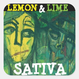 LEMON & LIME SATIVA SQUARE STICKER