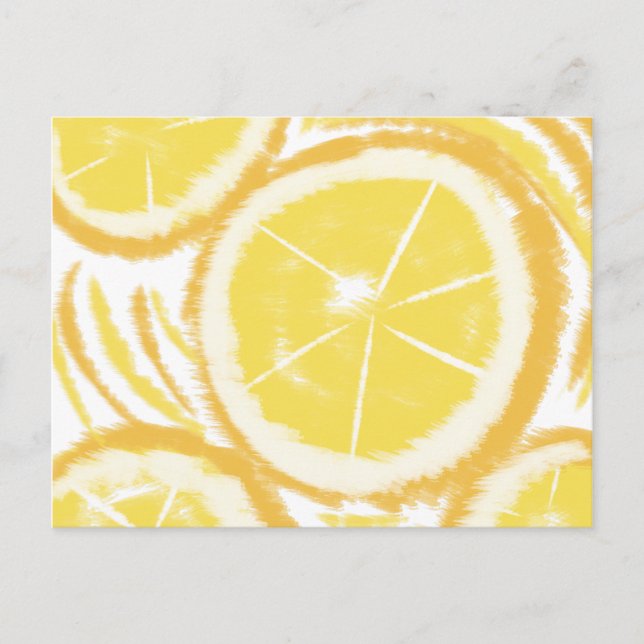 Lemon Lime Slice Abstract Tie Dye Postcard (Front)