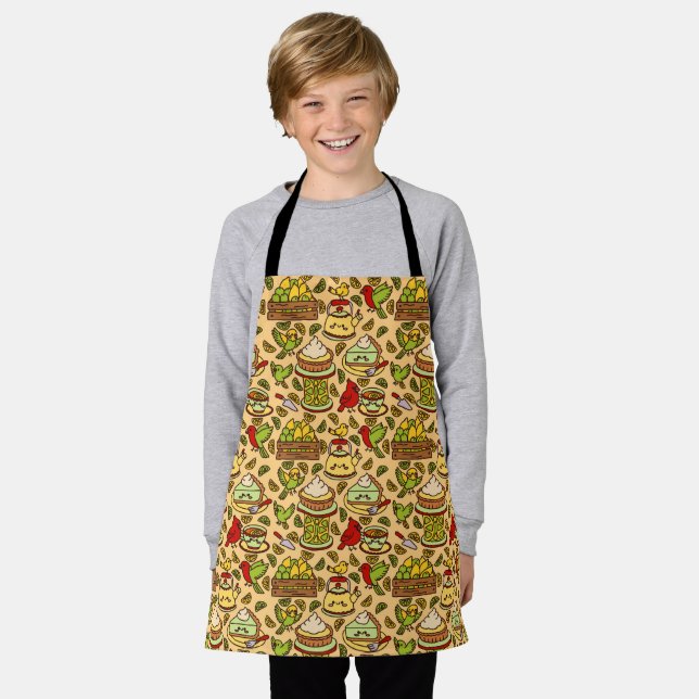 Lemon & Lime Twitter pattern apron (Worn)