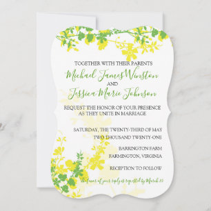 Lemon Lime Vines Wedding Invitation