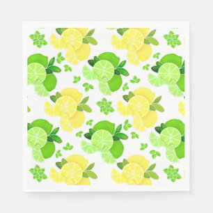 Lemon limes green fruit yellow fruit citrus fruit napkin