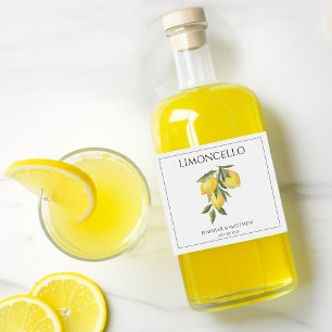 Lemon Limoncello Thank You Wedding Favor  Liquor Bottle Label
