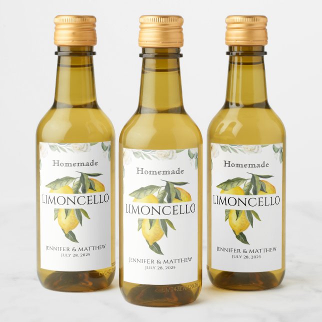 Lemon Limoncello Thank You Wedding Favour  Wine Label (Bottles)