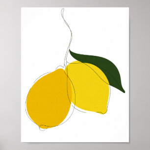 Lemon Line Art Poster